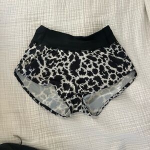 Outdoor Voices Black and White Patterned Athletic Shorts